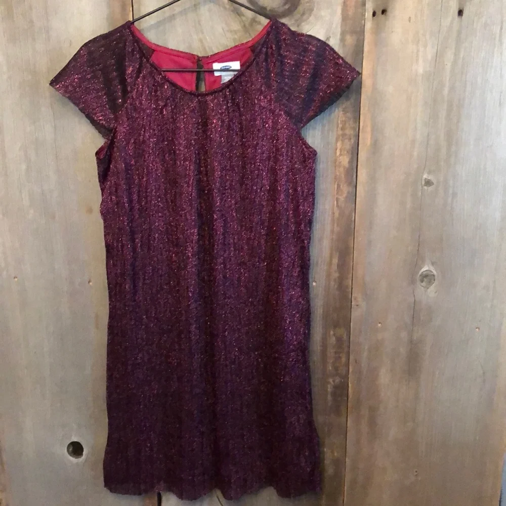 Old Navy Cranberry Shine Holiday Dress XL 14